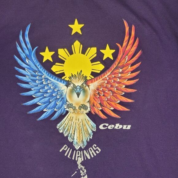 Dibuho Philippines Mens T-Shirt Size 3XL Hand Painted Purple - Picture 2 of 10
